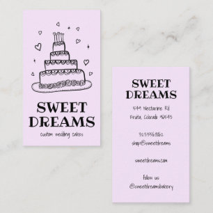 Wedding Cake Catering Bakery Custom Baker  Business Card