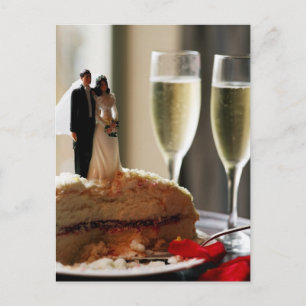 Wedding Cake Champagne Postcard
