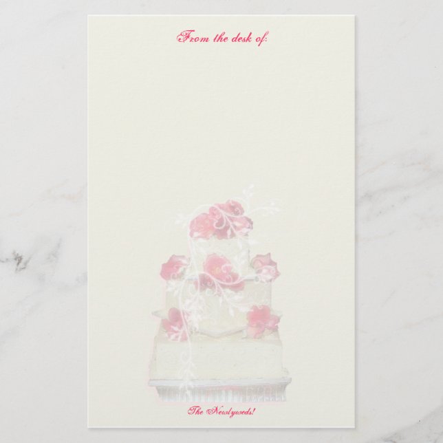 Wedding Cake Custom Paper! Stationery (Front)
