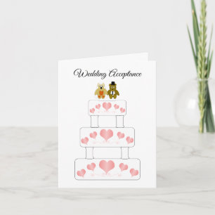 Wedding Cake Design Wedding Acceptance Thank You Card