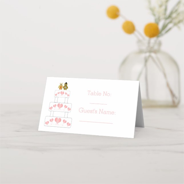 Wedding Cake Design Wedding Place Card (Front)