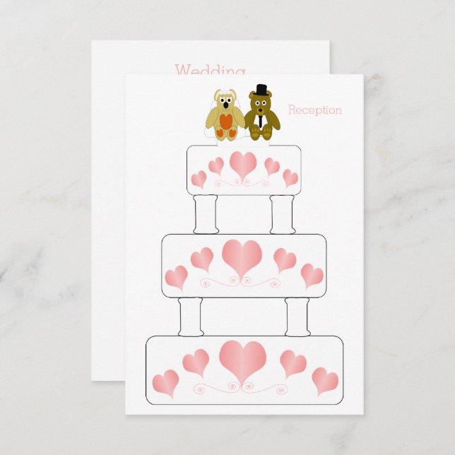 Wedding Cake Design Wedding Reception Enclosure Card (Front/Back)