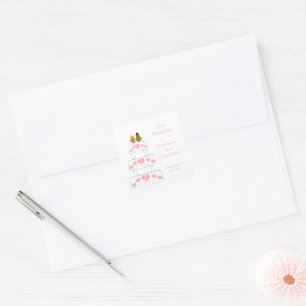 Wedding Cake Design Wedding Square Sticker