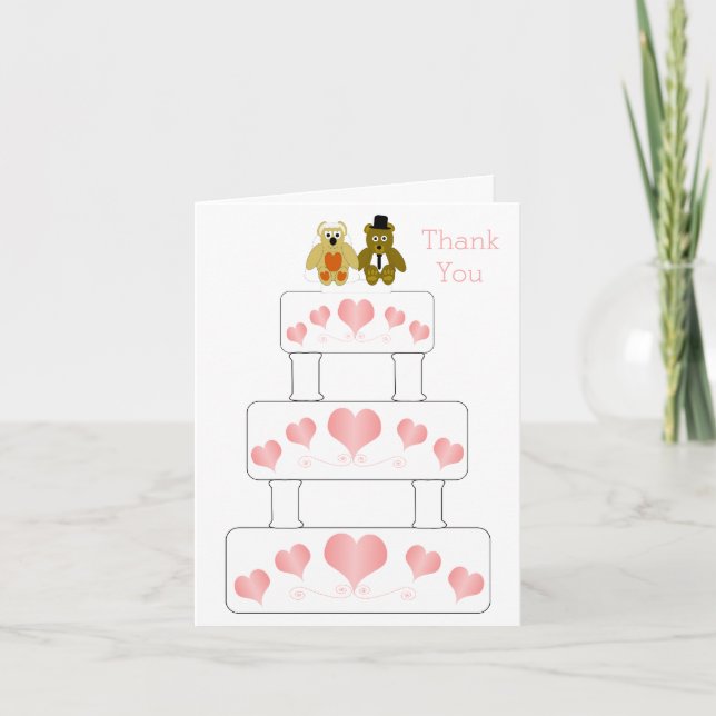 Wedding Cake Design Wedding Thank You Card (Front)