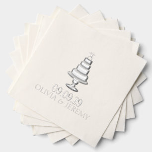 Wedding Cake Foil Napkins