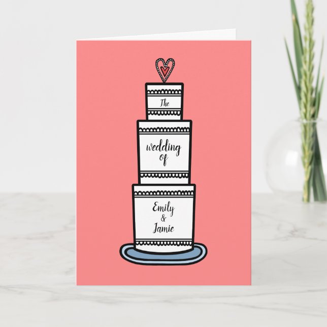 Wedding Cake Illustration Wedding Invitation (Front)