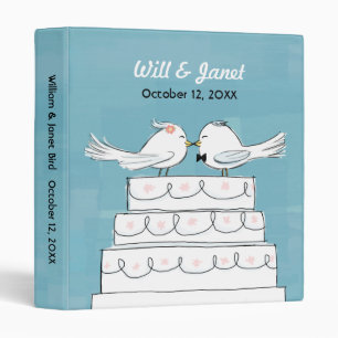 Wedding Cake Love Birds - Bride & Groom Kiss Binder