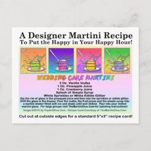 Wedding Cake Martini Recipe Card Postcard