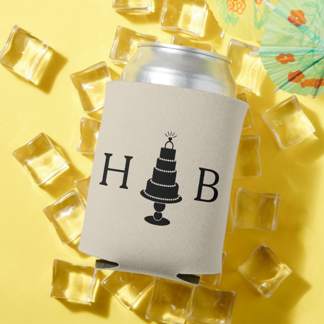 Wedding Cake Monogram Can Cooler (In Situ Summer)