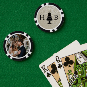 Wedding Cake Monogram Poker Chips