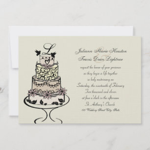 Wedding Cake Monogram / Wedding Invitation