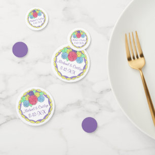 Wedding Cake Pastel Roses Bridal Shower Birthday Confetti