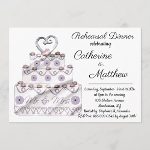 Wedding Cake Rehearsal Dinner Invitation
