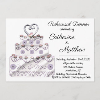 Wedding Cake Rehearsal Dinner Invitation