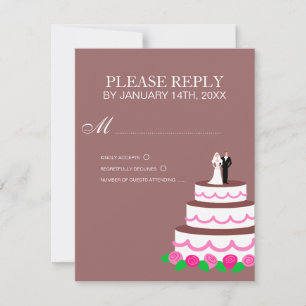 Wedding Cake RSVP Cards or Reply Cards