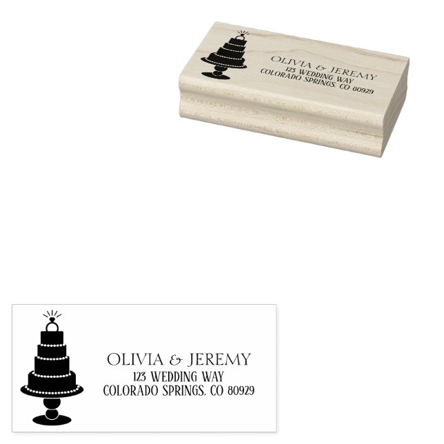 Wedding Cake Rubber Stamp (Stamped)