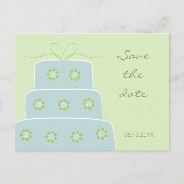 Wedding Cake Save the Date Postcard (Front)