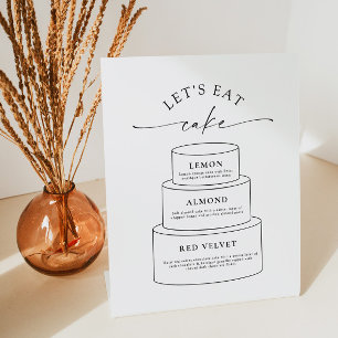 Wedding Cake Tier Flavor Description Pedestal Sign