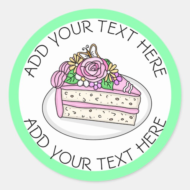 Wedding Cake topped with Roses and Flowers Classic Round Sticker (Front)