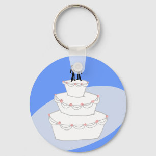 Wedding Cake Two Grooms Keychain