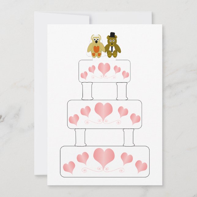 Wedding Cake Wedding Reception Invitation (Front)