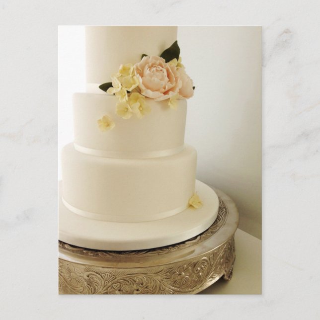 Wedding Cake with Sugar-Flower Cascade Postcard (Front)