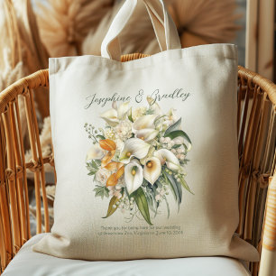 Wedding Calla Lilies Bouquet Welcome Tote Bag