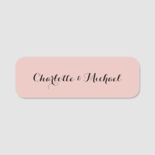 Wedding Calligraphy Elegant Rose Gold Plain Name Tag