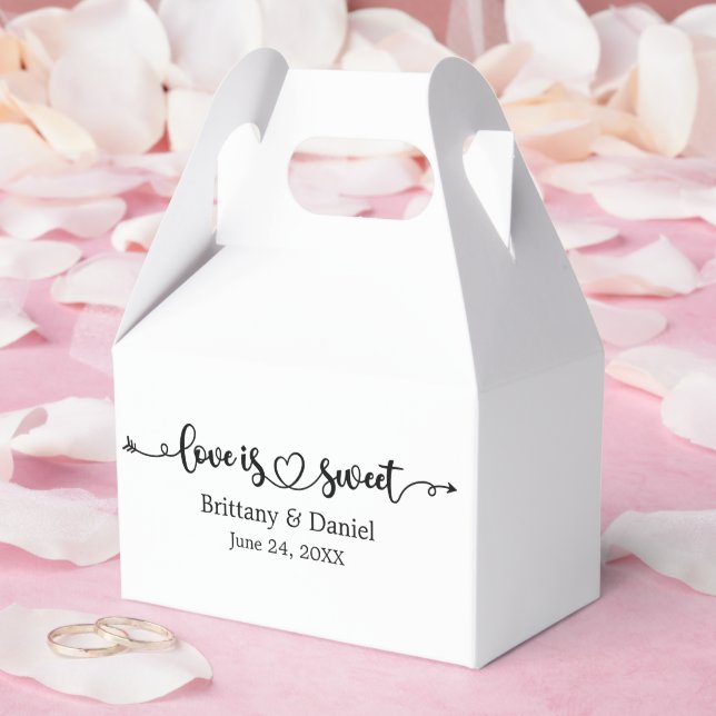 Wedding Calligraphy Heart Love Is Sweet Candy Favor Box (Wedding)
