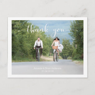 Wedding Calligraphy Thank You Photo Postcard