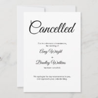 Wedding Cancelled Announcement Elegant Card