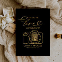 Wedding Capture The Love Black Gold QR Code Photo