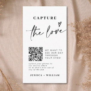 Wedding Capture The Love   Photo Sharing QR Code Enclosure Card