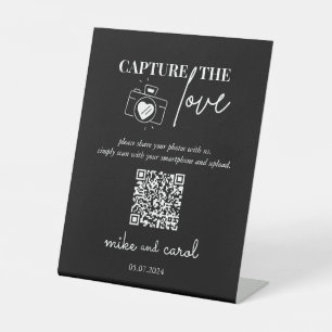 Wedding Capture The Love   Photo Sharing QR Code Pedestal Sign