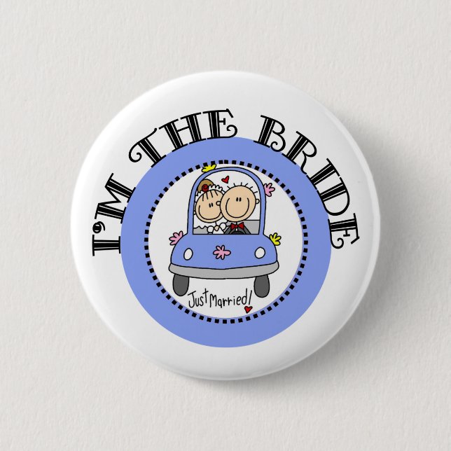 Wedding Car Bride 2 Inch Round Button (Front)