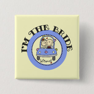 Wedding Car Bride 2 Inch Square Button