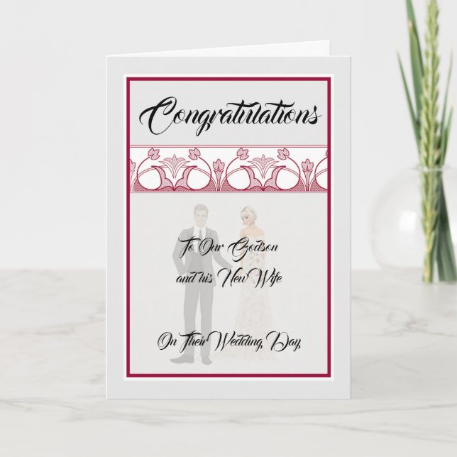 Wedding Card for Godson & New Wife (Front)