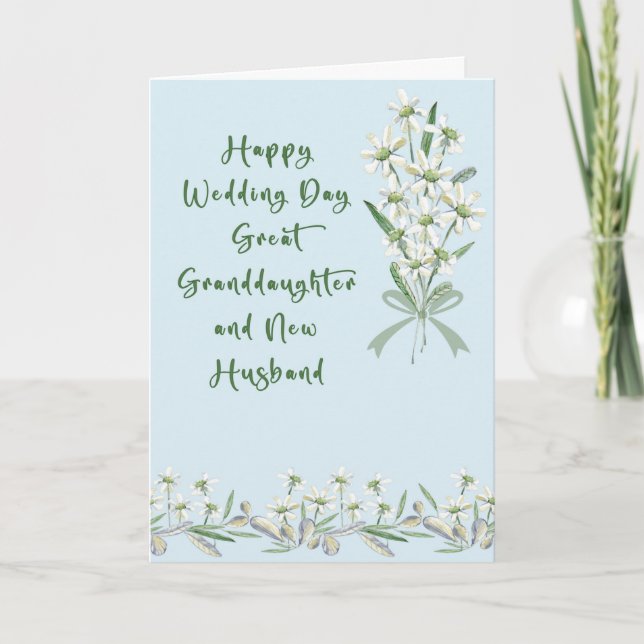 Wedding Card for Great Granddaughter & Husband (Front)