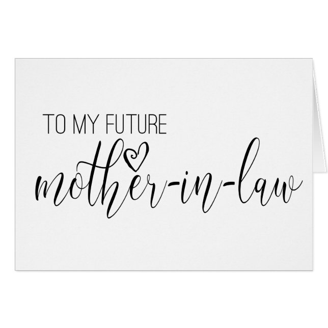 wedding card for the future MOTHER-in-law (Front Horizontal)