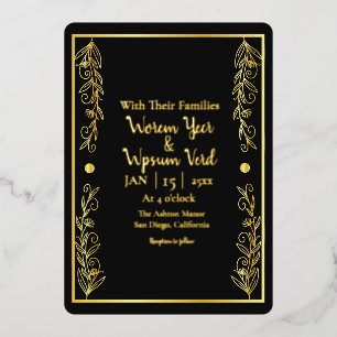 Wedding Card Gold Foil Golden Luxury Card Design