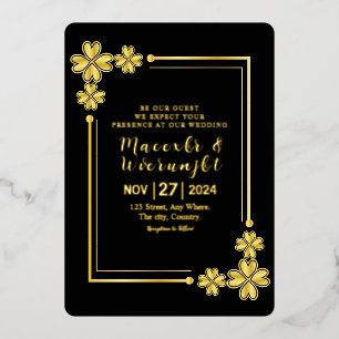 Wedding Card Invitation Card Luxury Gold Foil