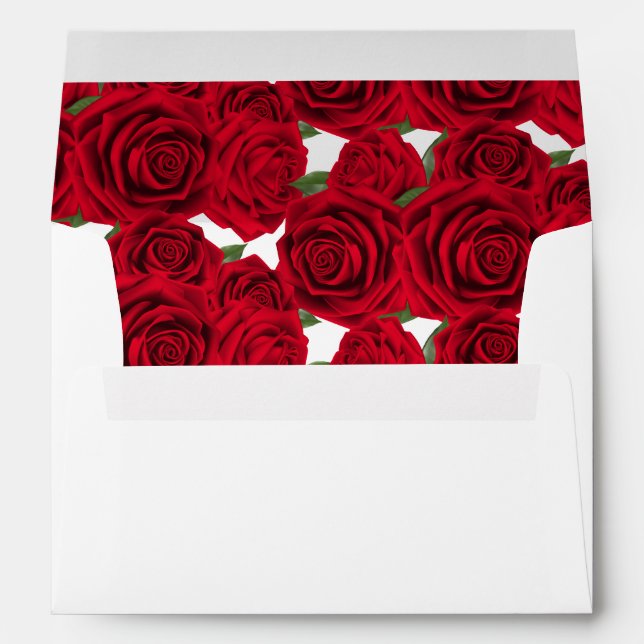 Wedding Card/Invitation Envelope-Red Roses Envelope (Back (Bottom))