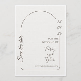 Wedding Card – Modern Minimal Save The Date Arch