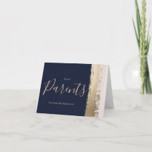 Wedding Card to Parents, Navy