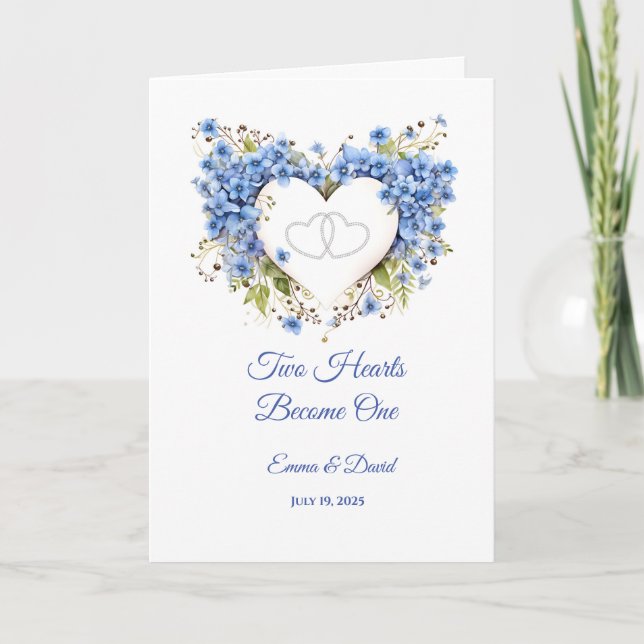 Wedding Card Two Hearts Become One (Front)