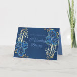 Wedding Card Wedding Blessing For Your Special Day<br><div class="desc">This wedding greeting card features an old Irish wedding blessing given as a custom for the happy future of the bride and groom. Front of card is of deep and mid-tone blue colorings with gold-ish and tan colorings of roses [ no actual gold or gold foil ink ]. Inside has...</div>