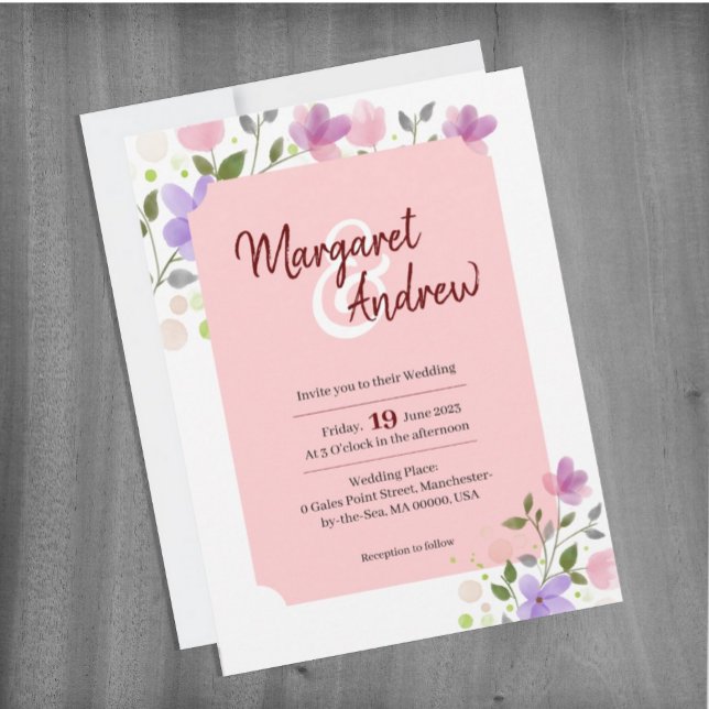 Wedding card with decent and elegant floral design (Creator Uploaded)
