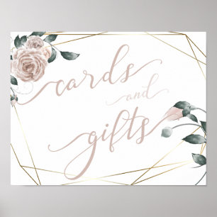 Wedding Cards and Gifts Dusty Rose Floral Sign