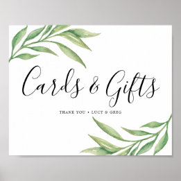 Wedding Cards and Gifts Sign | Botanical Leaves