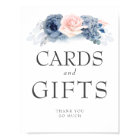 Wedding Cards and Gifts Sign Dusty Blue Floral